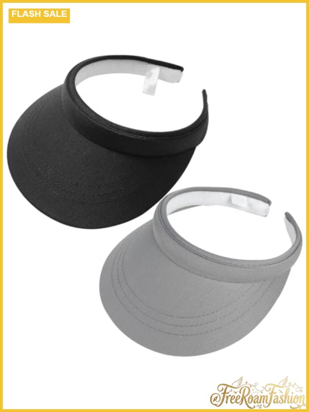 2 Pack Clip On Visors Adjustable Wide Brim Sport Sun Hat for Golf Tennis